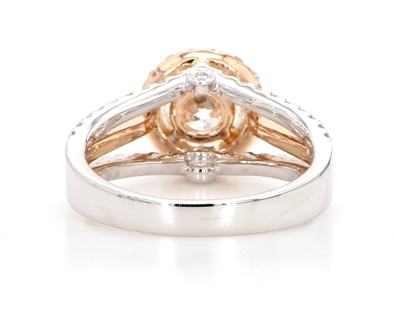 white round diamond halo ring & triple band with 2.56 carat