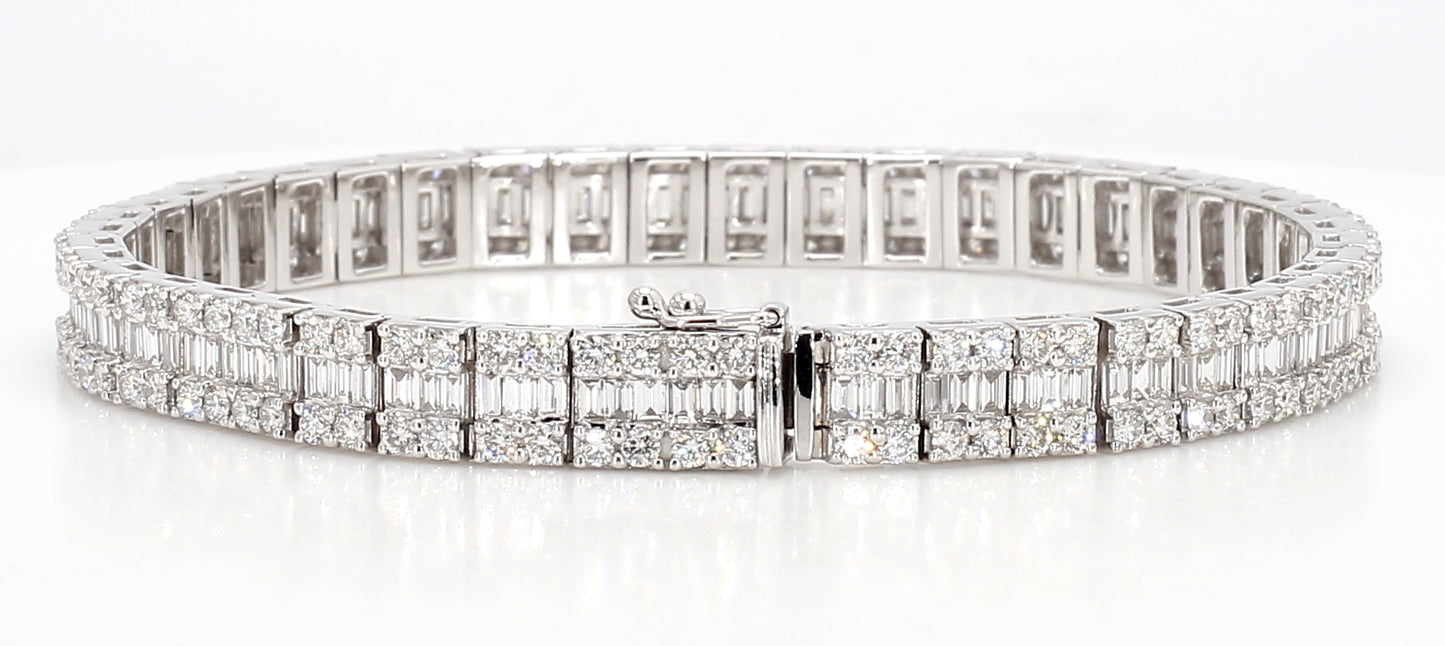 emerald & round cut diamond bracelet 6.45 carat