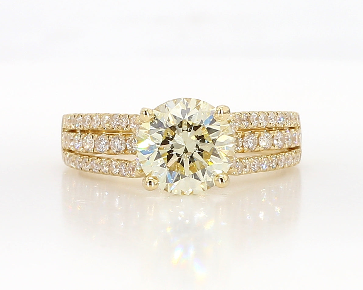 white diamond triple row engagement ring 2.39 carat