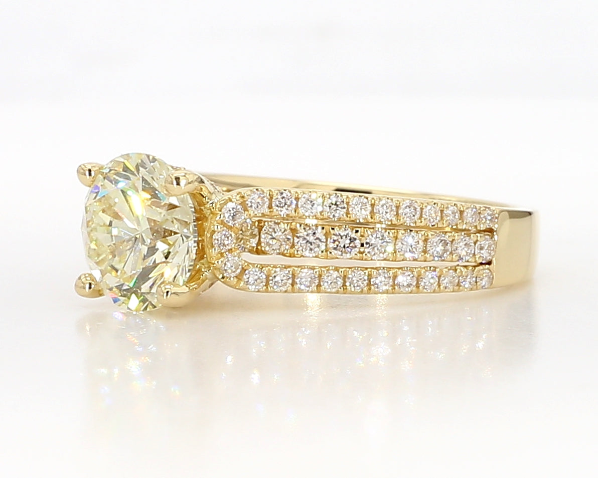 white diamond triple row engagement ring 2.39 carat