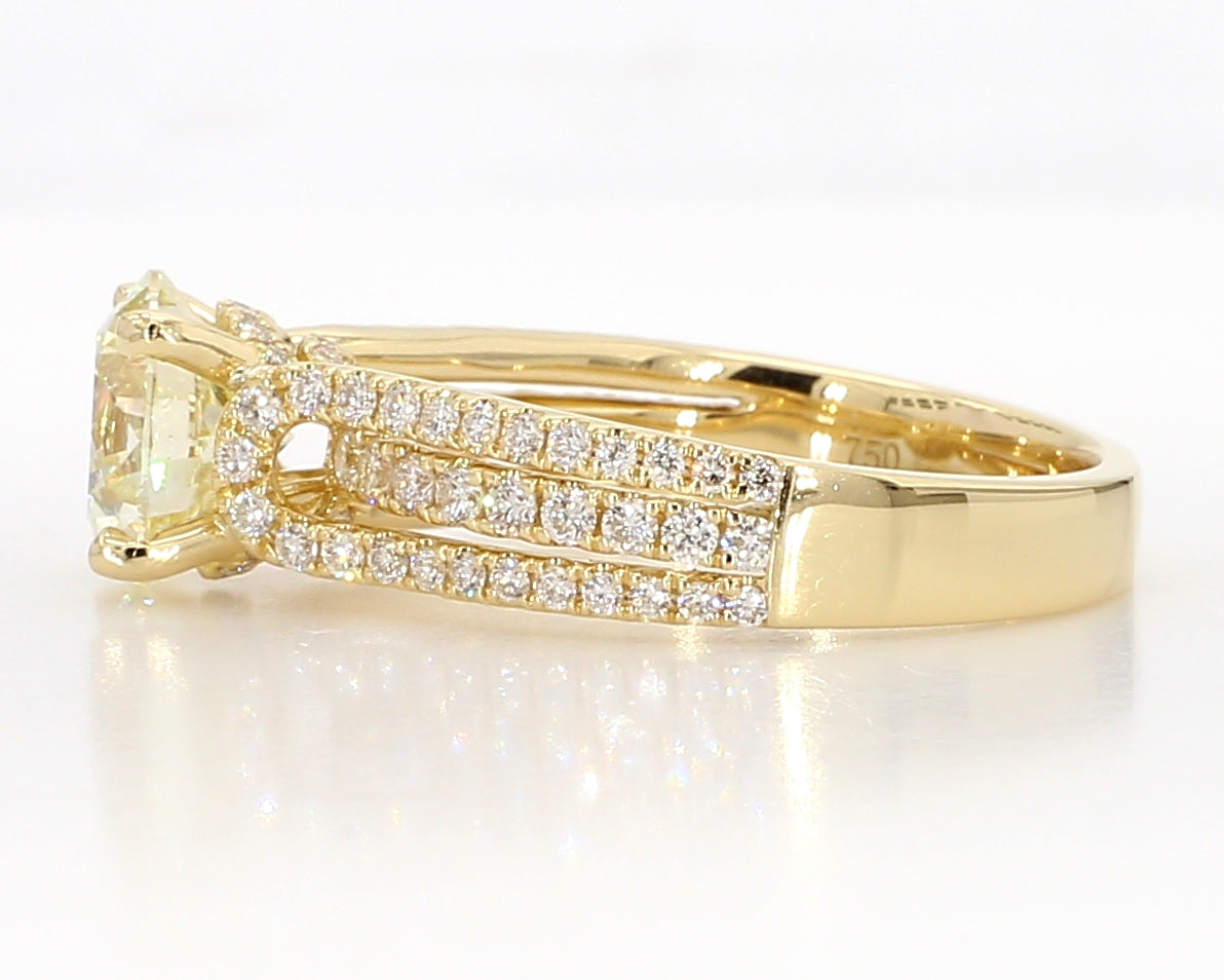 white diamond triple row engagement ring 2.39 carat