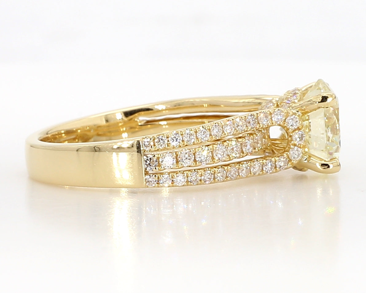 white diamond triple row engagement ring 2.39 carat