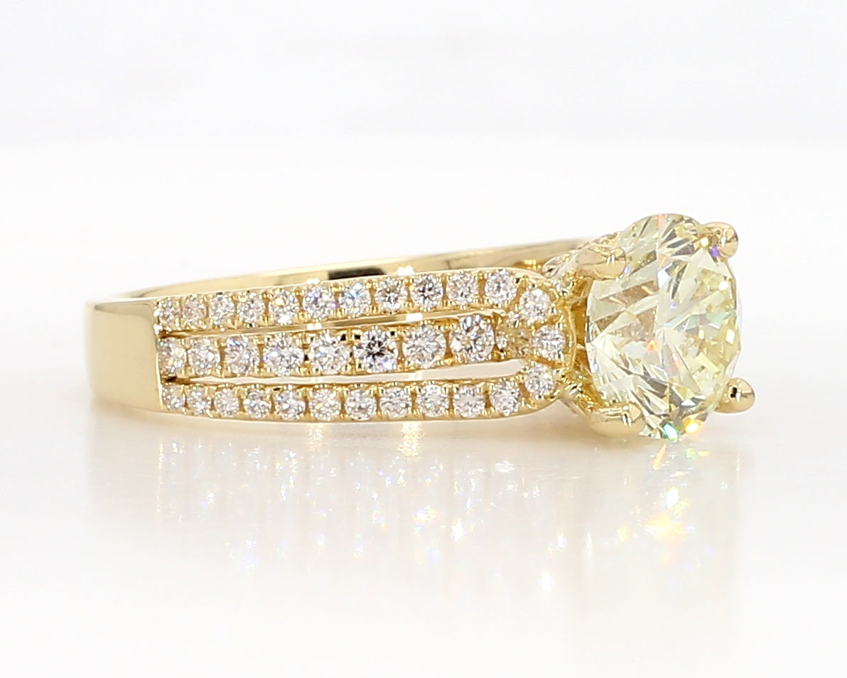 white diamond triple row engagement ring 2.39 carat
