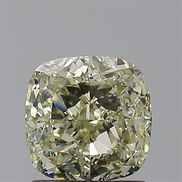 cushion shape fancy light brownish greenish yellow diamond si1 gia 1.31 carat