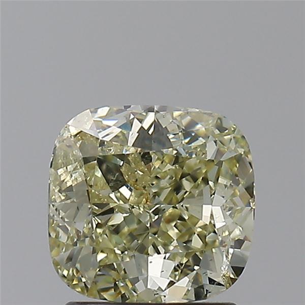 cushion shape fancy light yellow diamond si2 & gia 1.50 carat