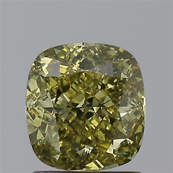 cushion shape fancy deep brownish greenish yellow diamond si1 clarity gia 1.35 carat