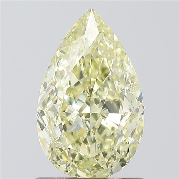 pear shape natural fancy light yellow diamond si2 clarity & gia certified 1.04 carat
