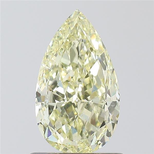 pear shape light yellow diamond si1 clarity & gia certified 1.0 carat