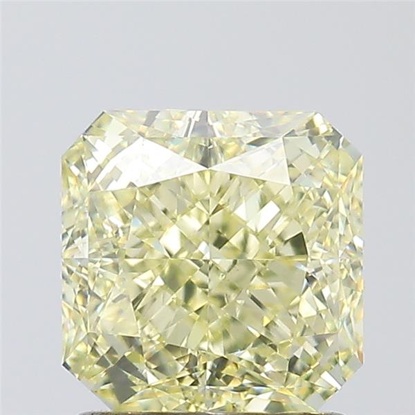 radiant shape fancy light yellow diamond vvs2 clarity & gia certified 1.51 carat