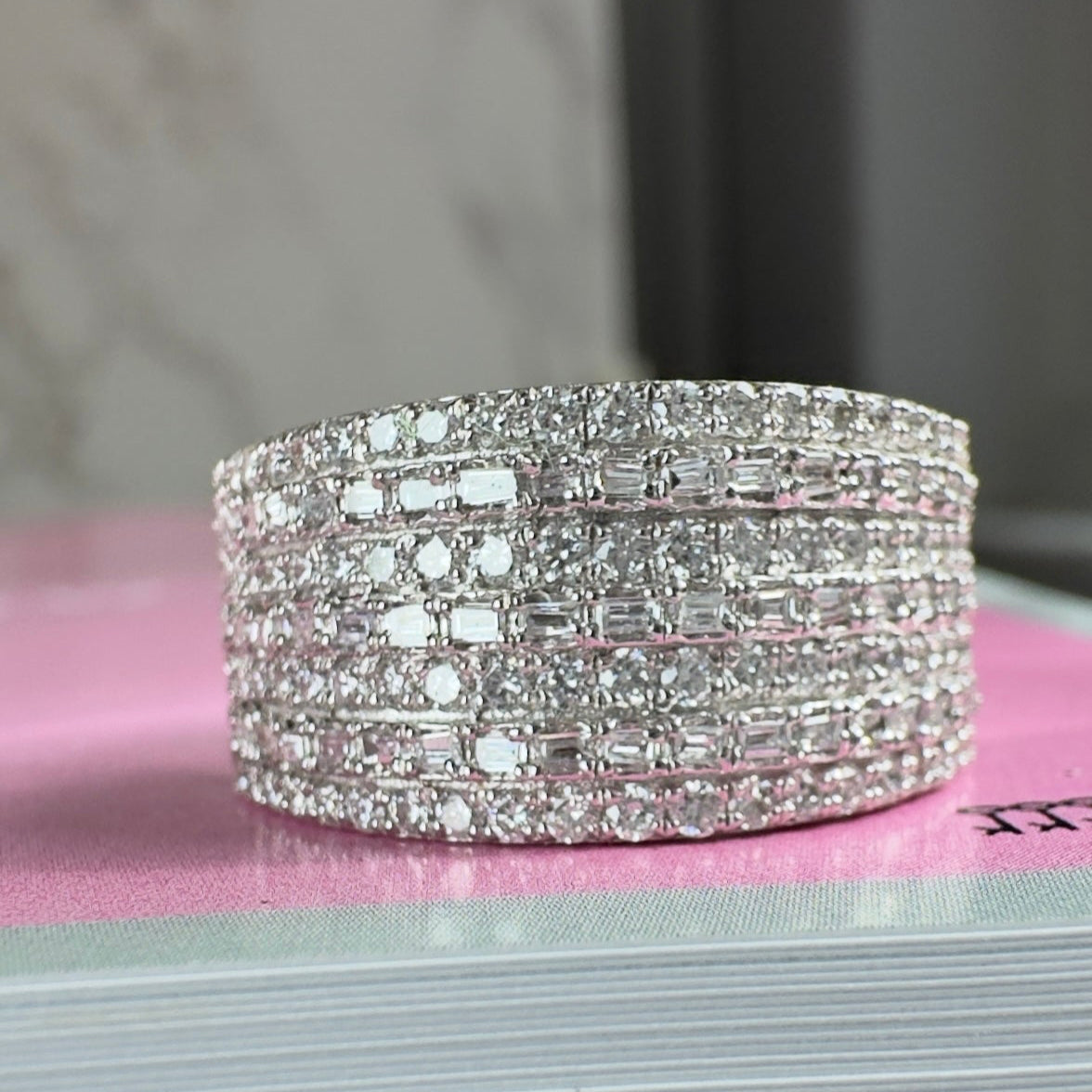 7 row diamond band