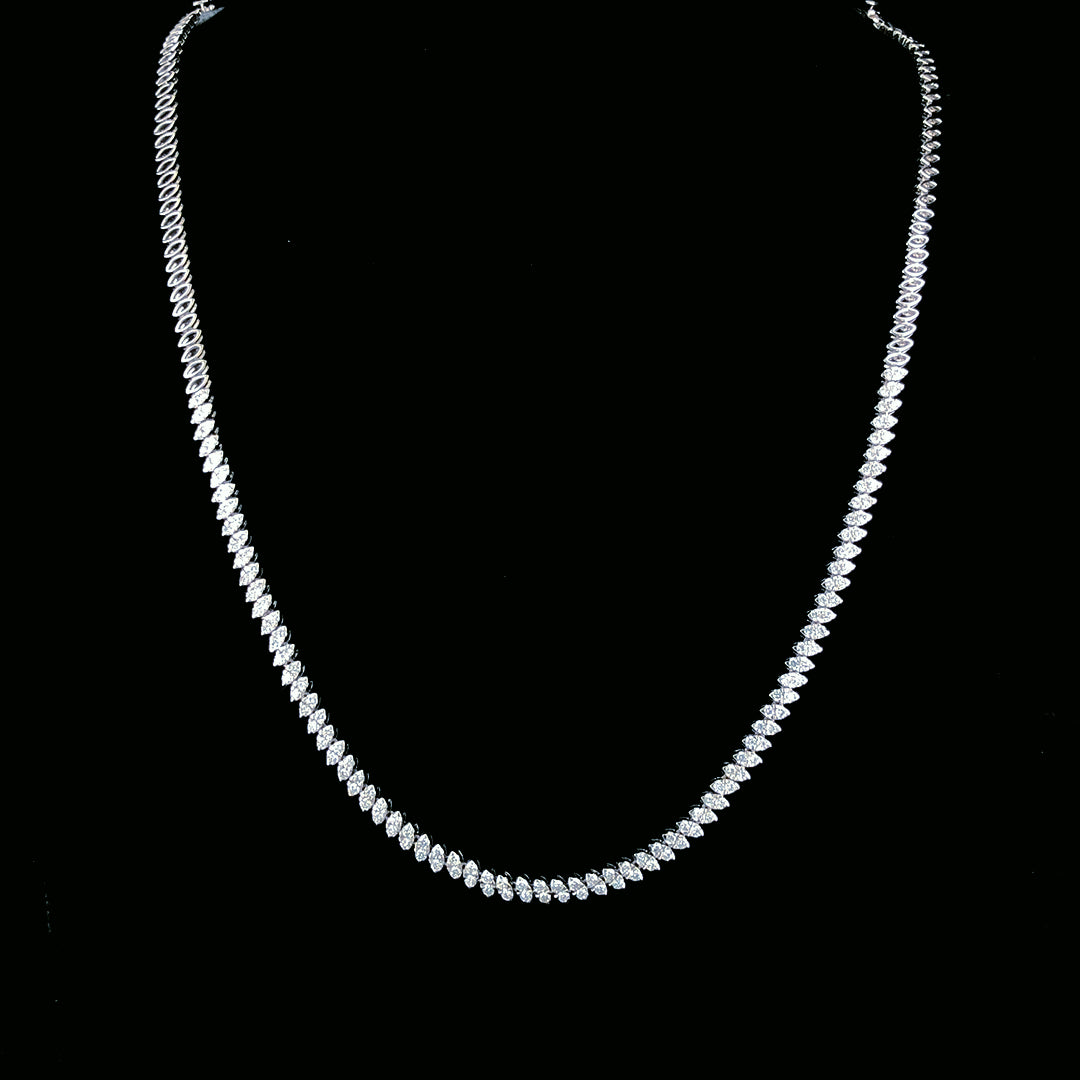 illusion marquise tennis necklace