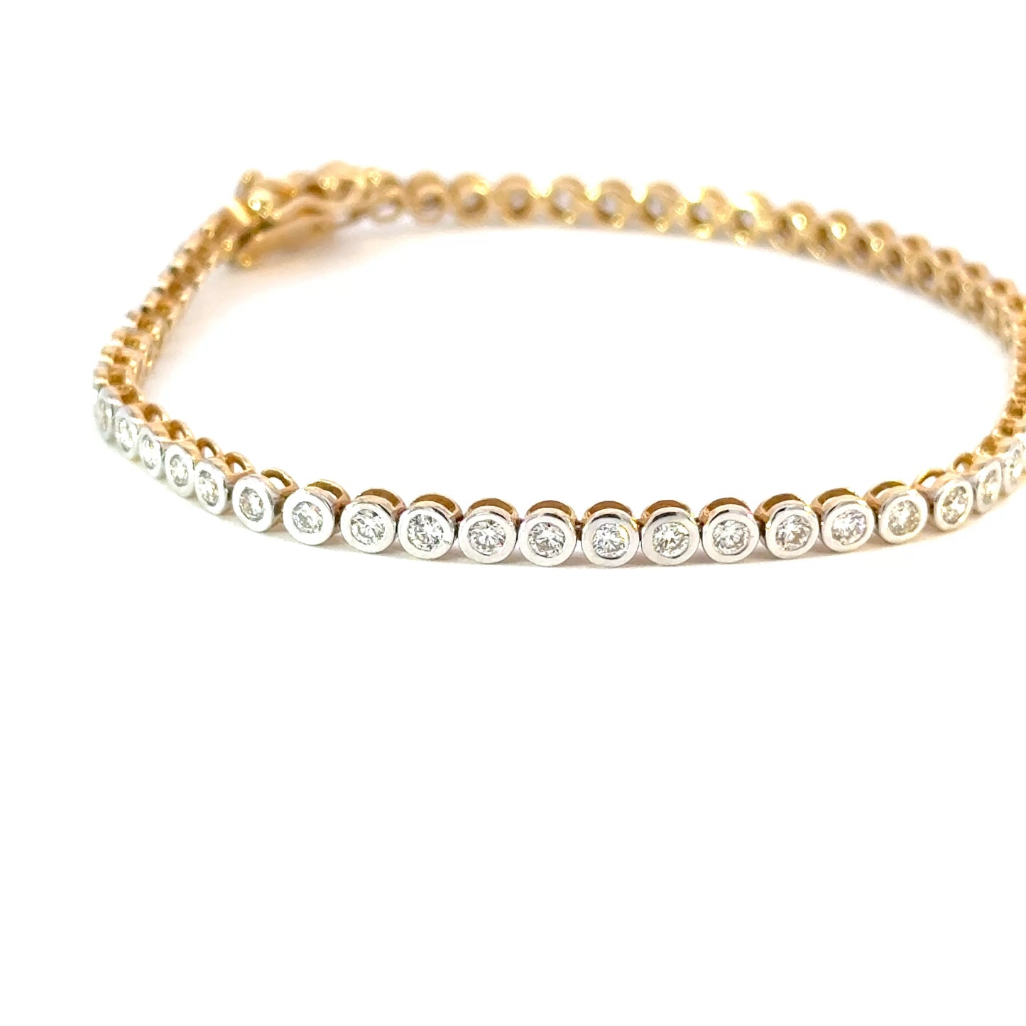bezel tennis bracelet 14k gold (2.02 ct)