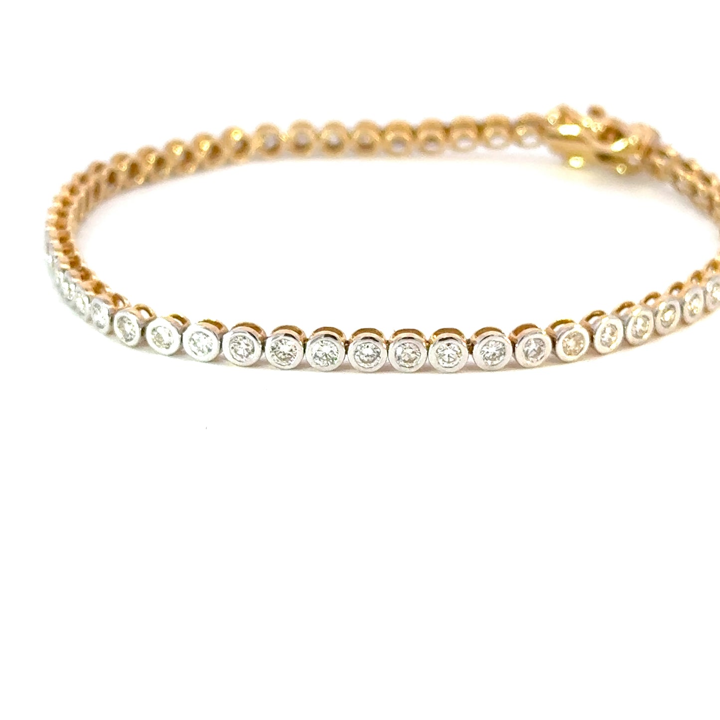 bezel tennis bracelet 14k gold (2.02 ct)