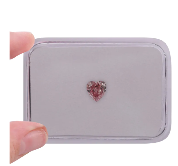 argyle fancy intense pink heart shape si1 clarity gia & igi 0.21 carat
