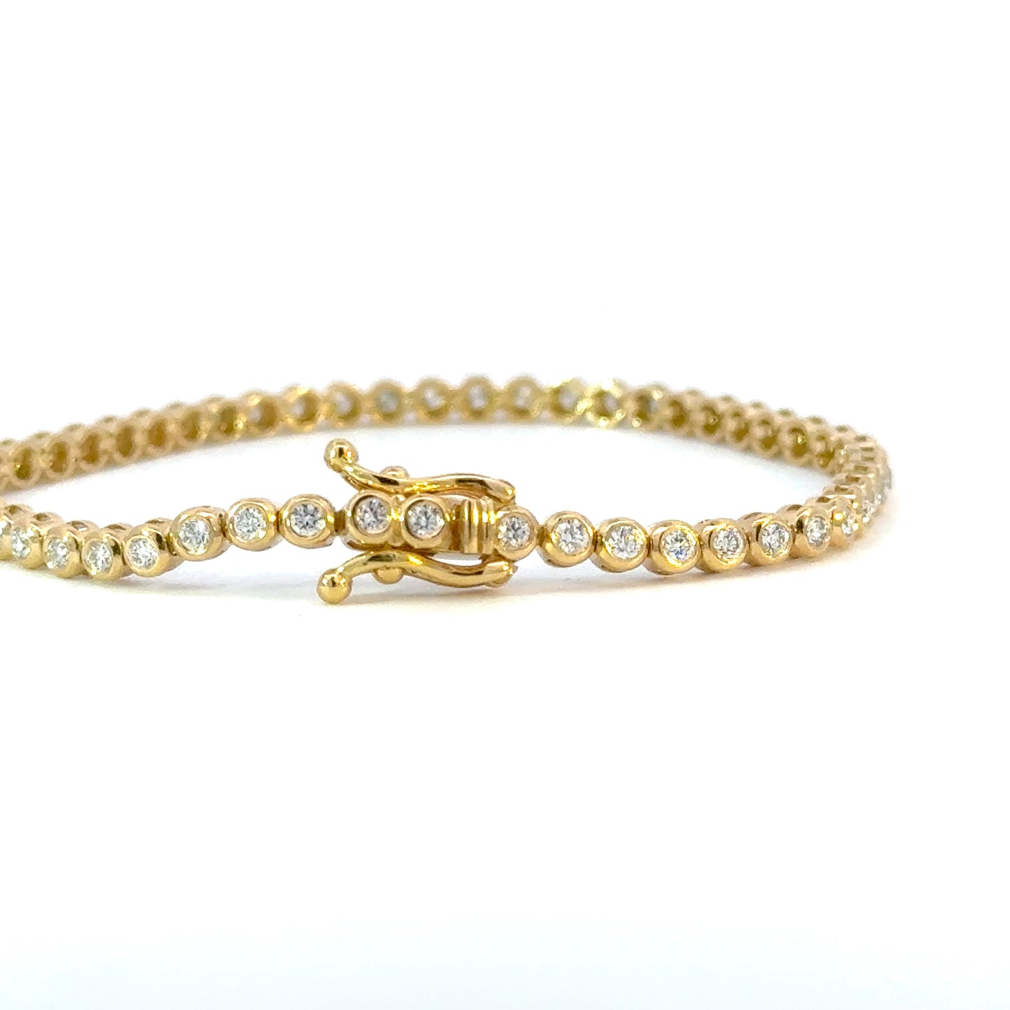 bezel tennis bracelet 18k gold 2pts 1.26ct