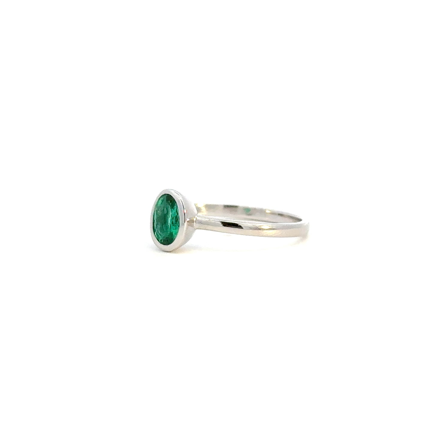 solitaire colombian emerald ring 0.47 ct