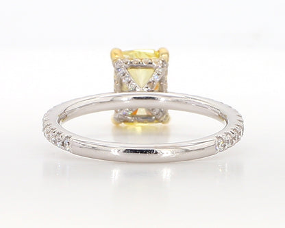 Fancy intense Yellow Cushion Diamond Ring  1.99 Carat