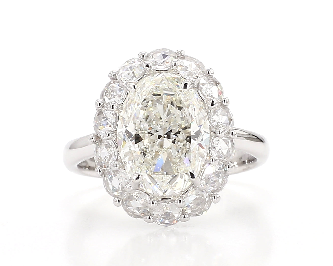 exceptional oval cut  halo ring 5.10 carat