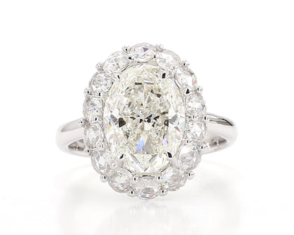 Exceptional Oval cut  Halo Ring 5.10 Carat