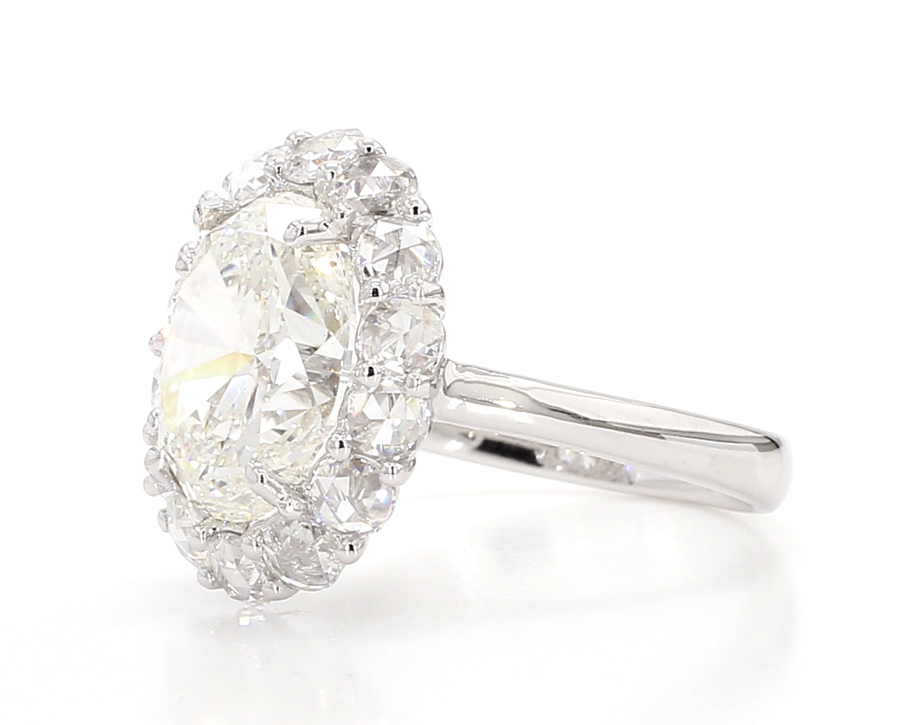 exceptional oval cut  halo ring 5.10 carat