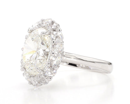 Exceptional Oval cut  Halo Ring 5.10 Carat