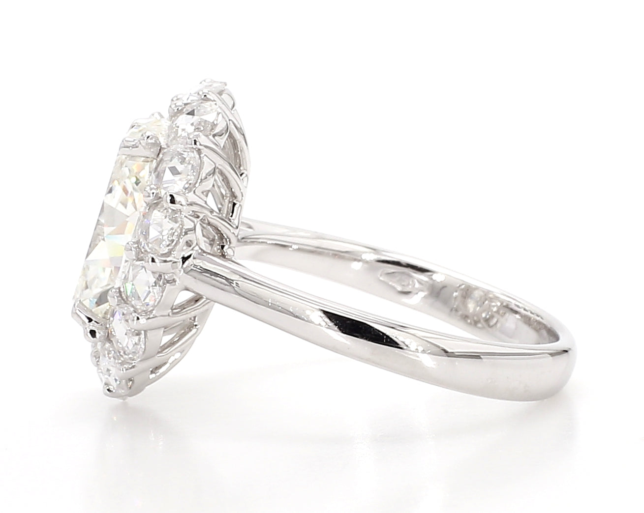 exceptional oval cut  halo ring 5.10 carat