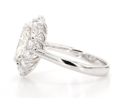 Exceptional Oval cut  Halo Ring 5.10 Carat