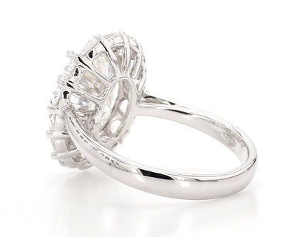 Exceptional Oval cut  Halo Ring 5.10 Carat