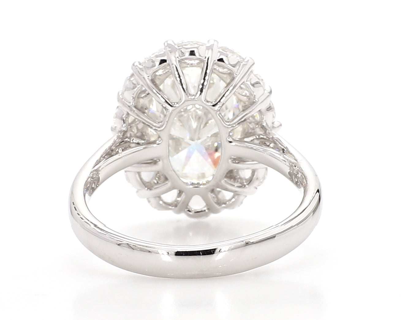 exceptional oval cut  halo ring 5.10 carat