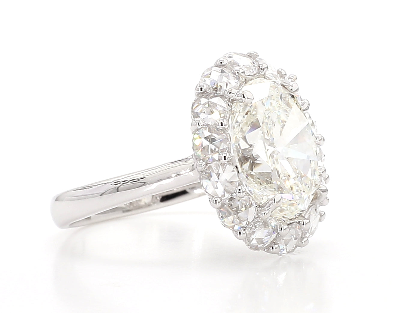 exceptional oval cut  halo ring 5.10 carat