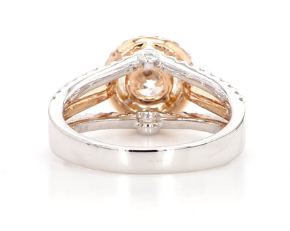 White Round Diamond  Halo Ring & Triple band with  2.56 Carat