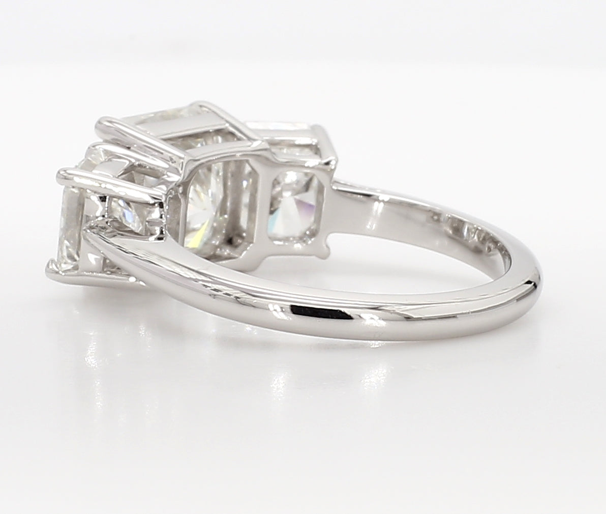 radiant cut 3 stone diamond ring 5.13 carat