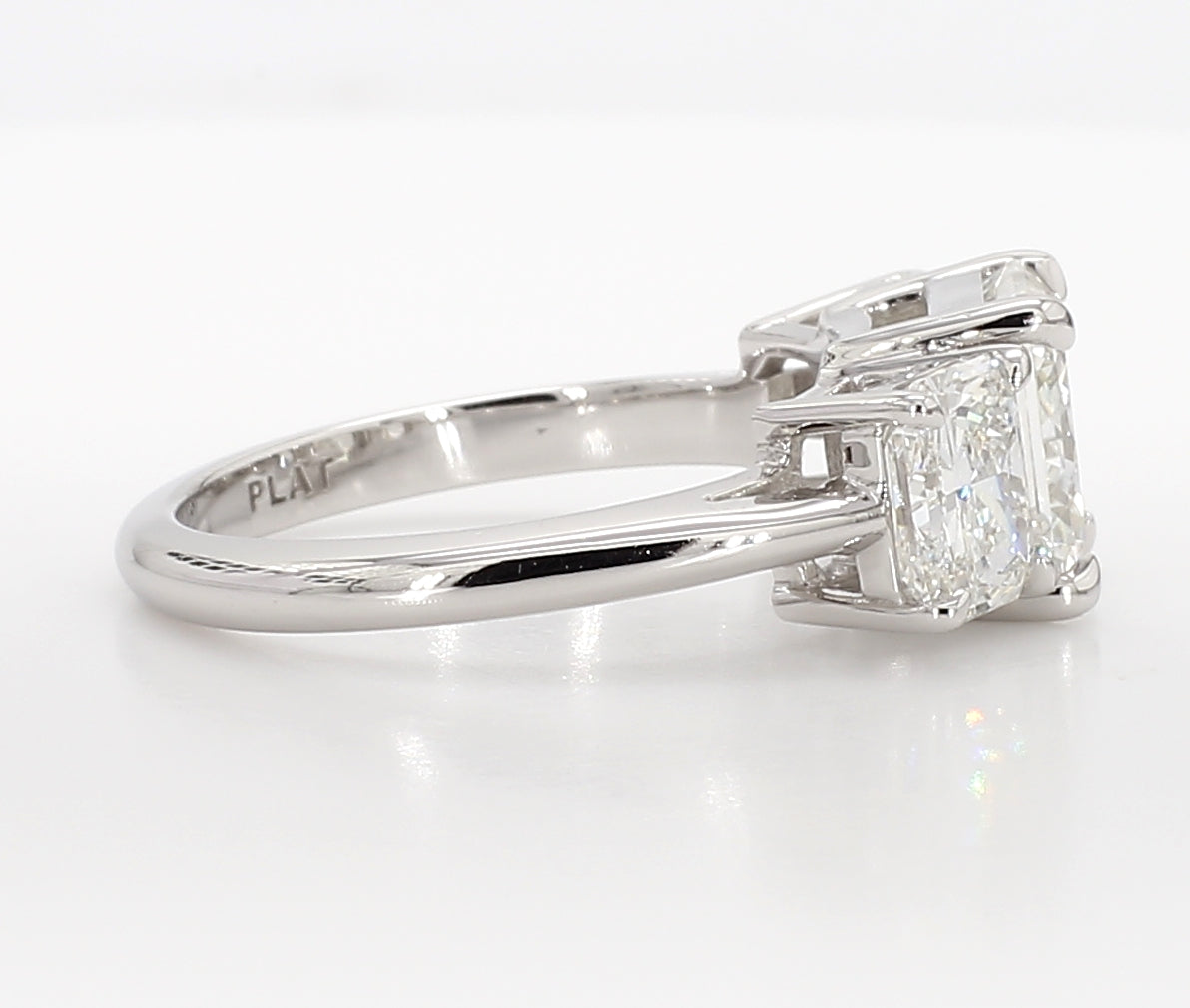 radiant cut 3 stone diamond ring 5.13 carat