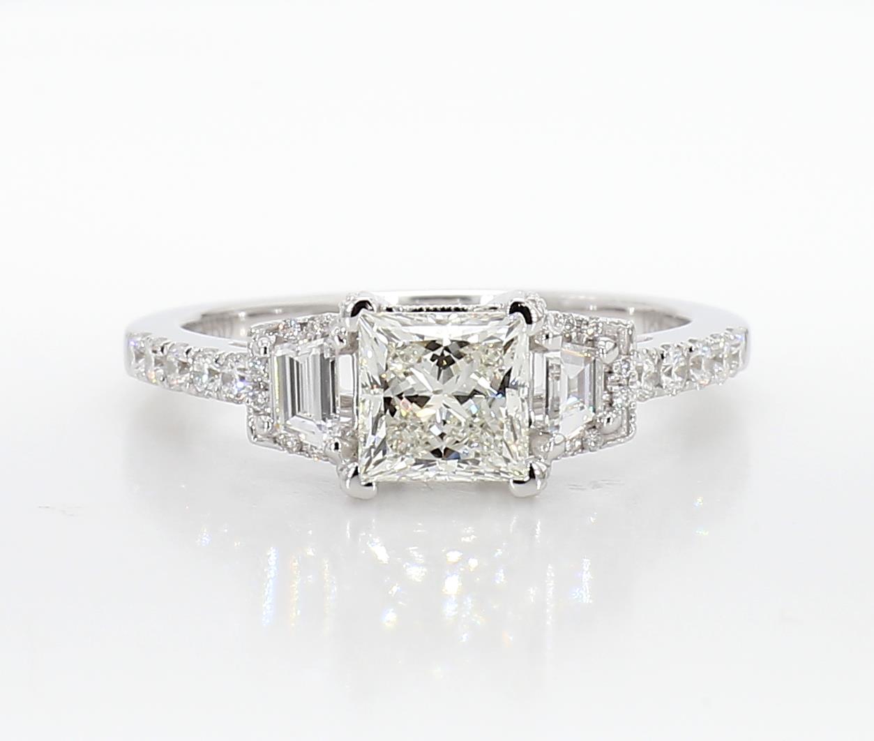 princess cut 3 stone diamond  ring  1.65 carat