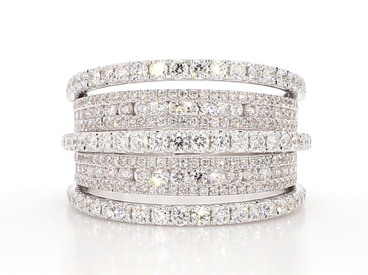 White Diamond 5 Row Band 1.65 Carat