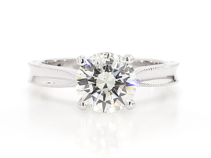 White Round Diamond Solitaire Ring 2.01 Carat