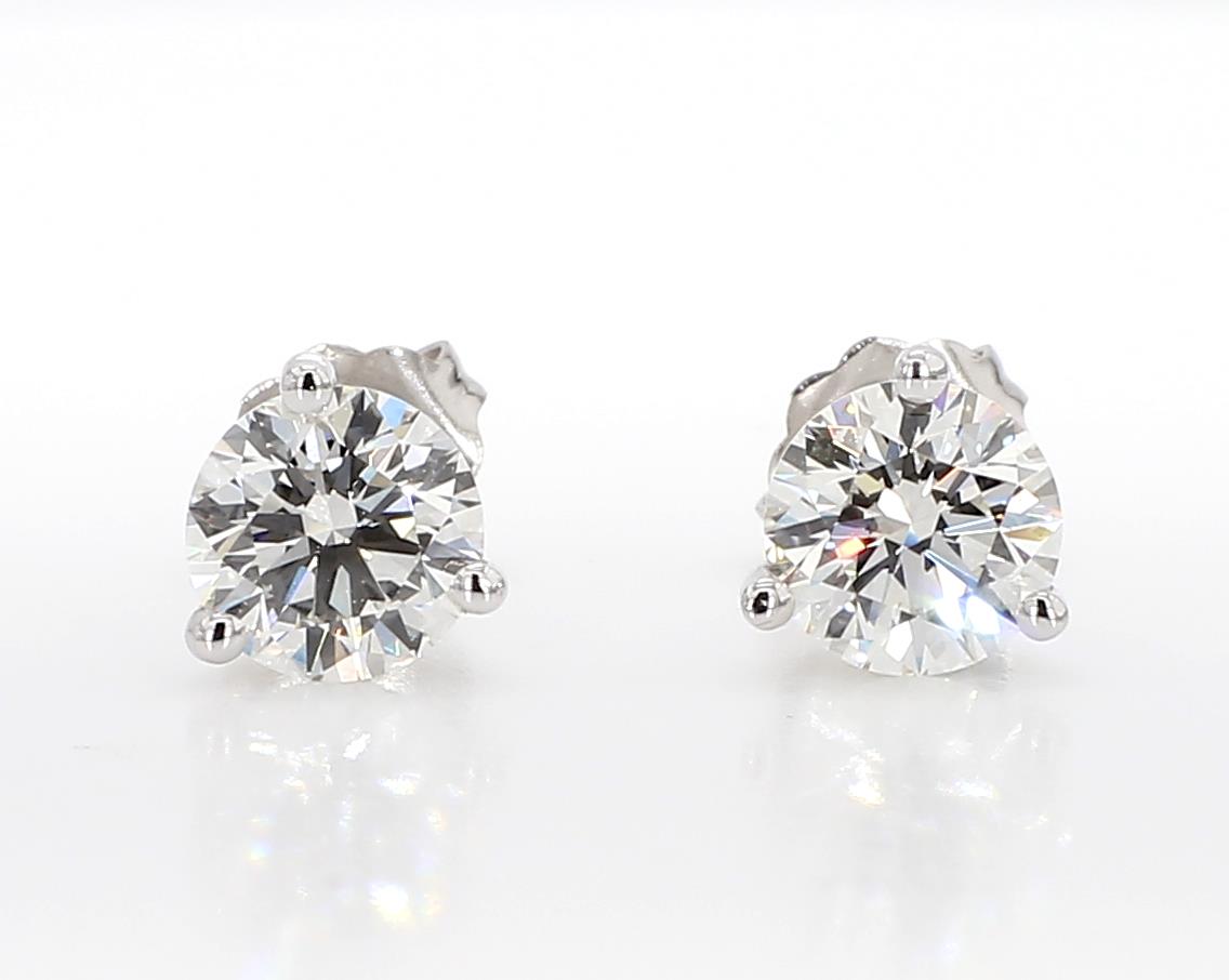 martini set round diamond studs 2 carat