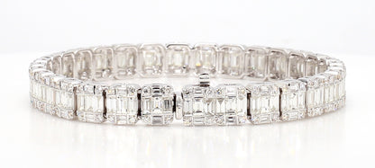 BAGUETTES & ROUND DIAMOND BRACELET 7.53 Carat