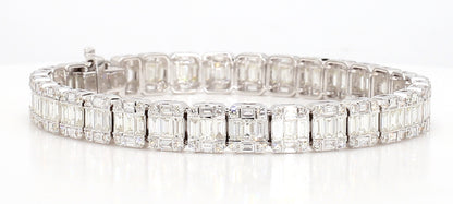 BAGUETTES & ROUND DIAMOND BRACELET 7.53 Carat