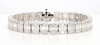 BAGUETTES & ROUND DIAMOND BRACELET 7.53 Carat