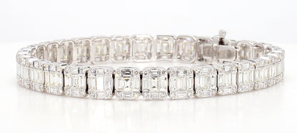 BAGUETTES & ROUND DIAMOND BRACELET 7.53 Carat