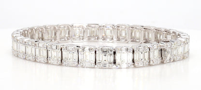 BAGUETTES & ROUND DIAMOND BRACELET 7.53 Carat