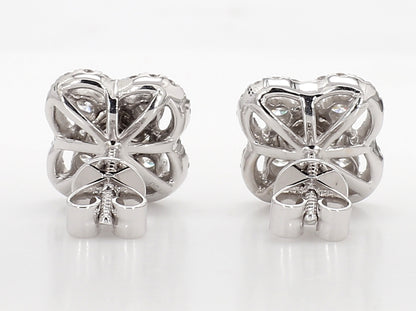 WHITE DIAMOND FLOWER STUDS 1.53 Carat