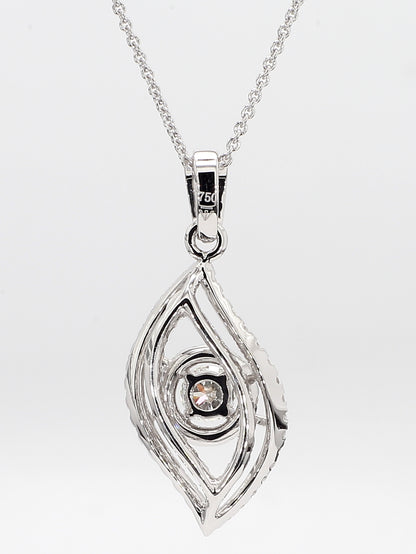 White Diamond Pendant Necklace 0.97 Carat