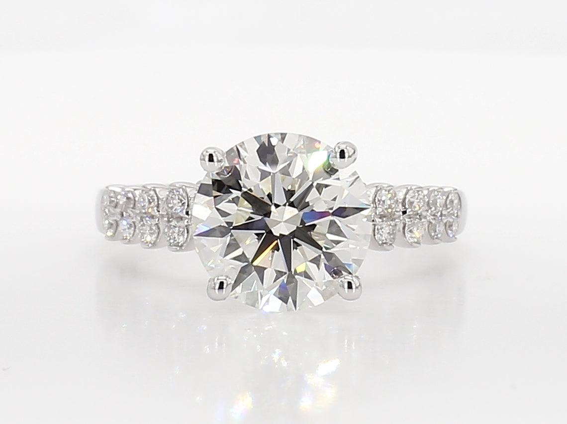 white round diamond engagment  ring  3.40 carat