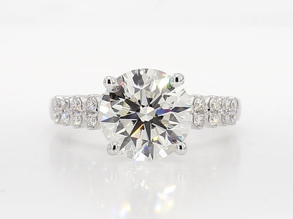 White Round Diamond Engagment  Ring  3.40 Carat