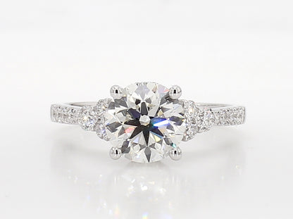 White Round Diamond Antique Engagment  Ring  2.51 Carat