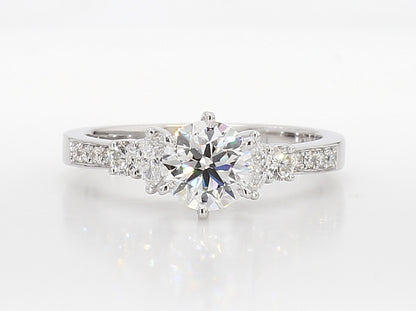 White Marquise & Round Diamond Engagement Ring 1.33 Carat