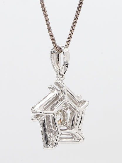 White Diamond Pendant Necklace 1.02 Carat