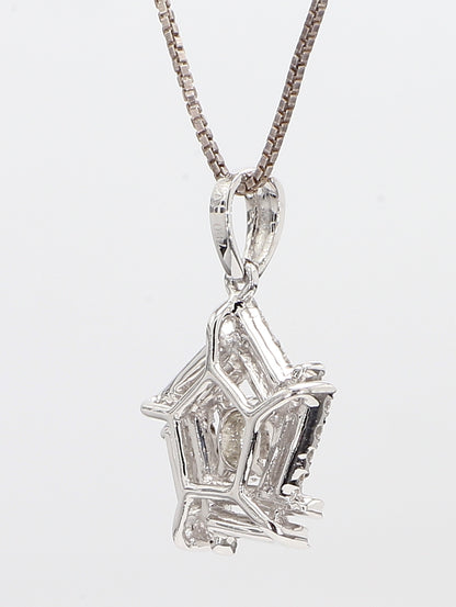 White Diamond Pendant Necklace 1.02 Carat